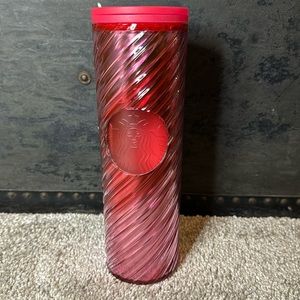 Starbucks Pink Swirl Candy Cane swirl tumbler 16oz